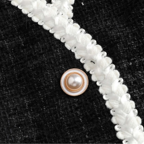 Cider Black and White Tweed Blazer Cropped Tailored - Picture 8 of 14